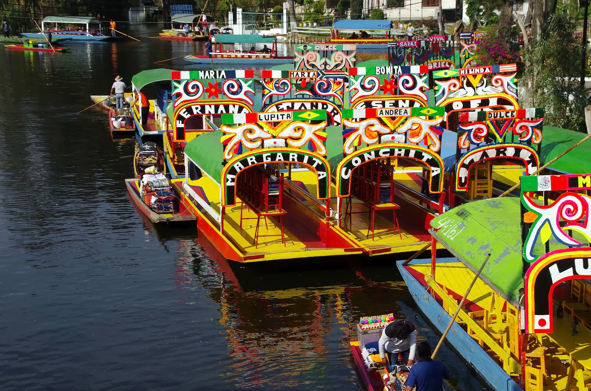 Trajinera en Xochimilco